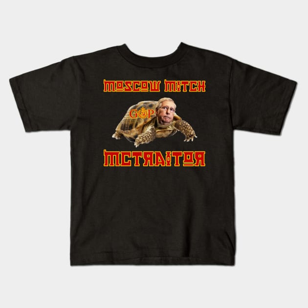 Moscow Mitch McTraitor Kids T-Shirt by skittlemypony